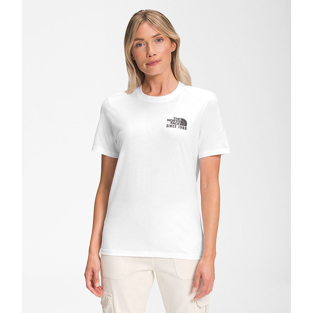 The North Face T-Shirts Womens Australia - The North Face Short Sleeve Mountain Peace White Mountain